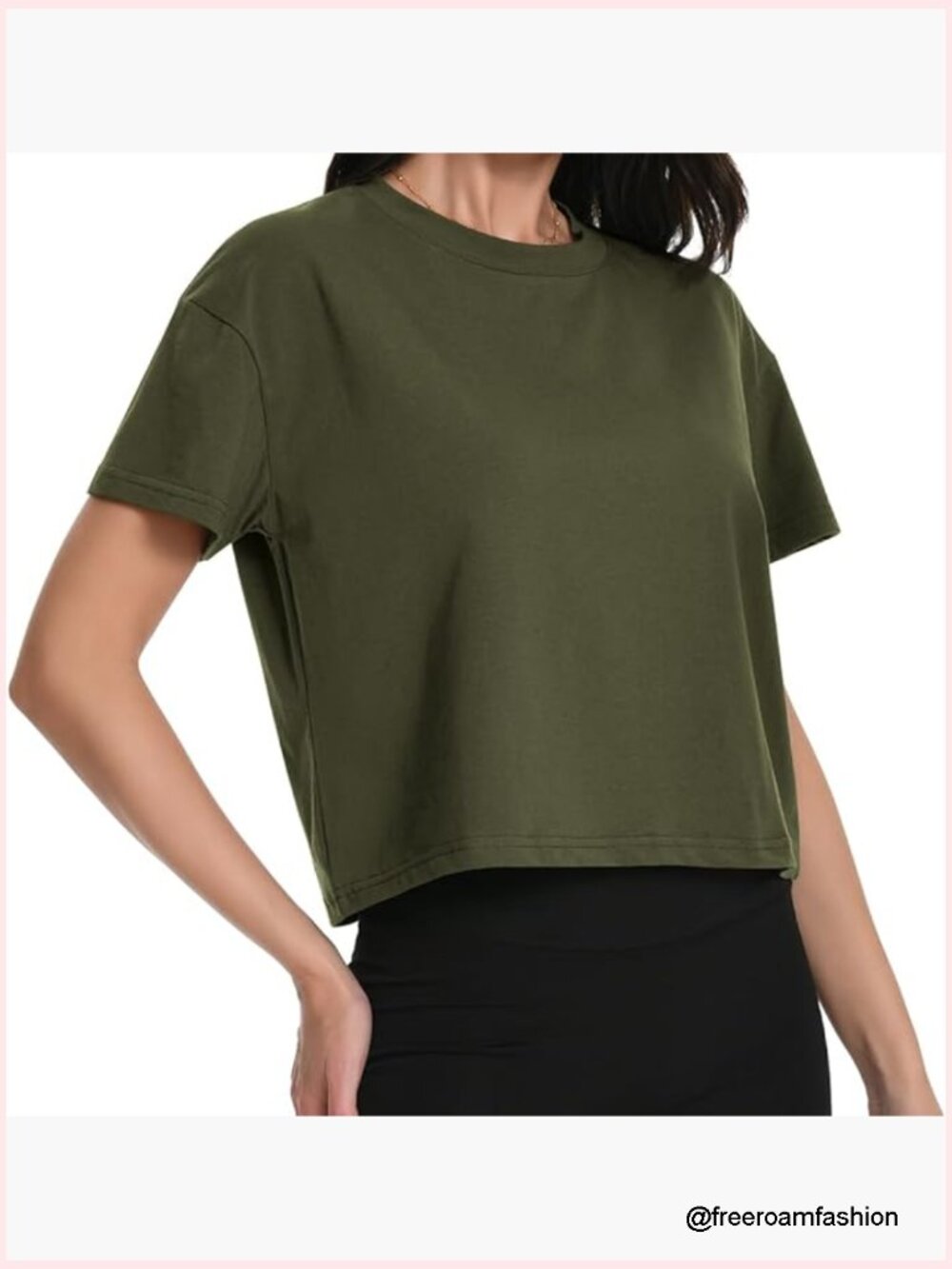 Oversized Crop Tee for Women Drop Shoulder Boxy T-Shirt Yoga Activewear